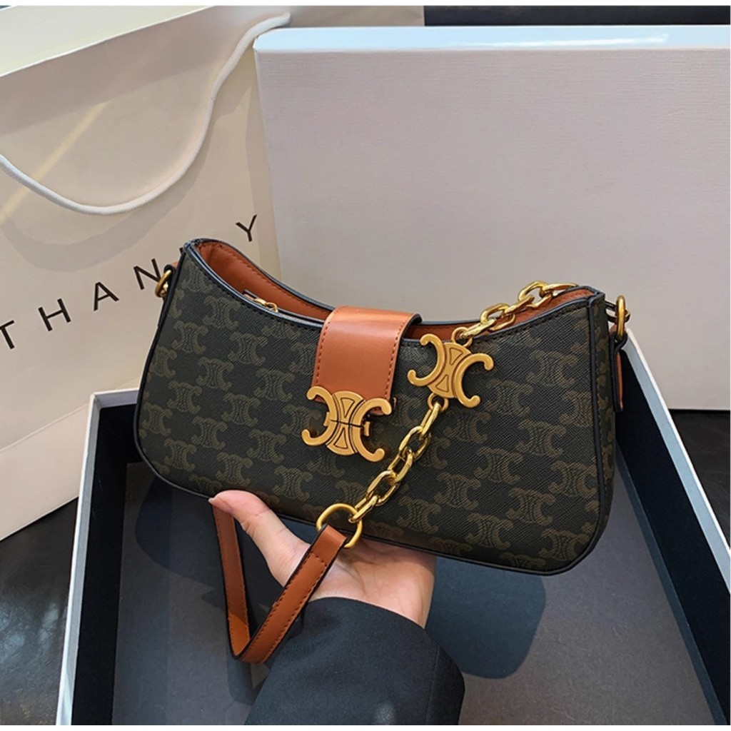 Tas Fashion CC5861  HITAM MOTIF shoulder bag Tas Bahu dan Slempang Cewe Wanita elegan Handbag