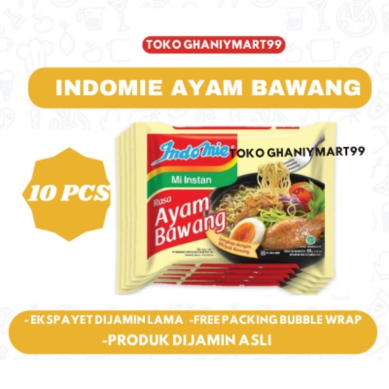 

Indomie kuah ayam bawang 10 pcs bungkus