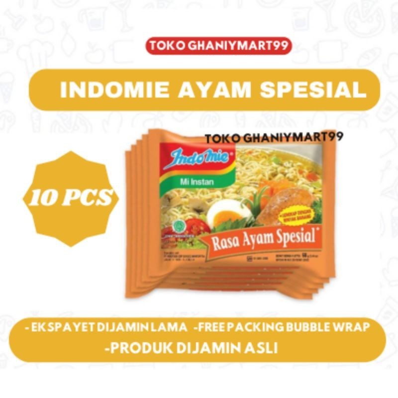 

Indomie kuah rasa ayam spesial 10 pcs bungkus