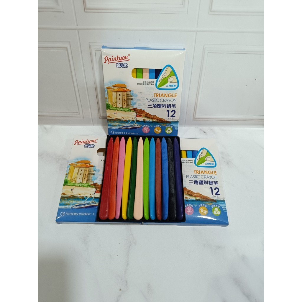 

Plastic Crayon / Krayon Plastik Mewarnai isi 12 warna