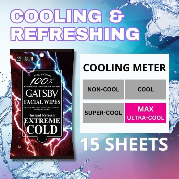 GATSBY Facial Wipes Made in Japan - Extreme Cold