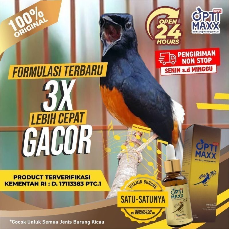 Distributor_Optimaxx Asli Vitamin Burung Kicau Lovebird Murai Batu Mutivitamin Gacor Apt Master Opti