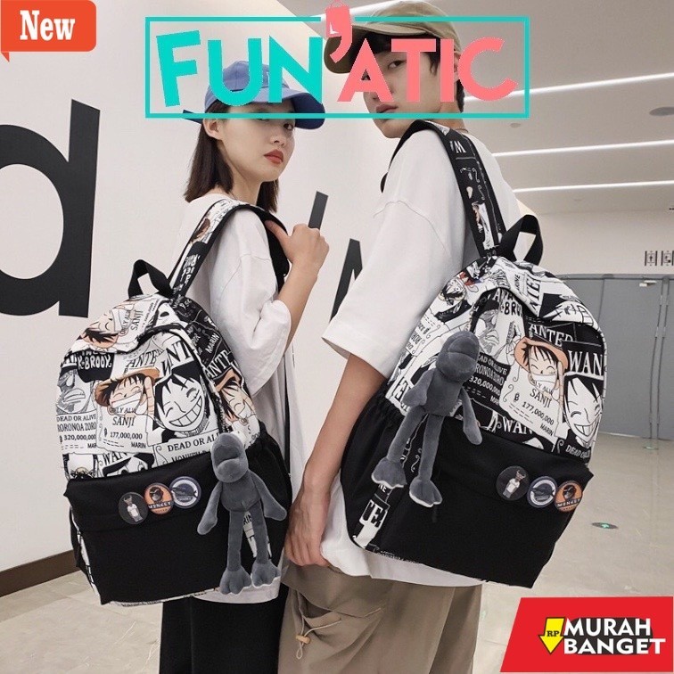 Tas ransel pria terviral- Funatic Tas Ransel One Piece Waterproof Unisex Import Tas Sekolah Backpack