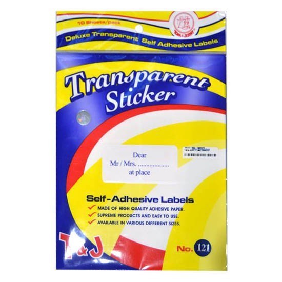 

[PAD] TRANSPARENT STICKER / LABEL NAMA UNDANGAN - T&J NO. 101 - 129