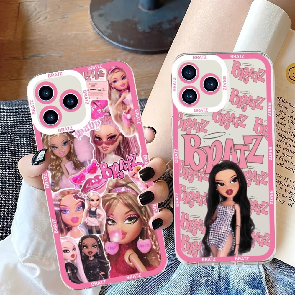 Cute Bratz Doll Phone Case For iPhone 11 12 Mini 13 14 Pro Max Transparent Shell