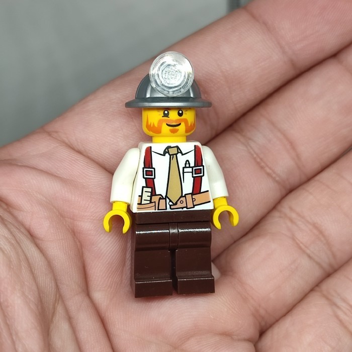 

RR27 Mini Figure Legoo City Mine Worker Foreman Original Brick Minifigs