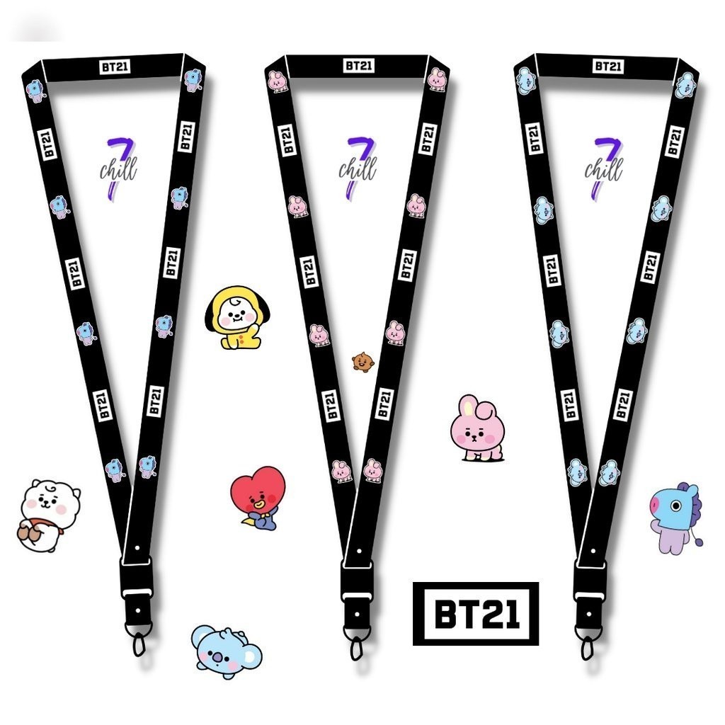 

Lanyard KPOP BTS BT21 Cooky RJ Koya Chimmy ID Card Custom Kartun Tali Gantungan Pods Name Tag Kartu Nama