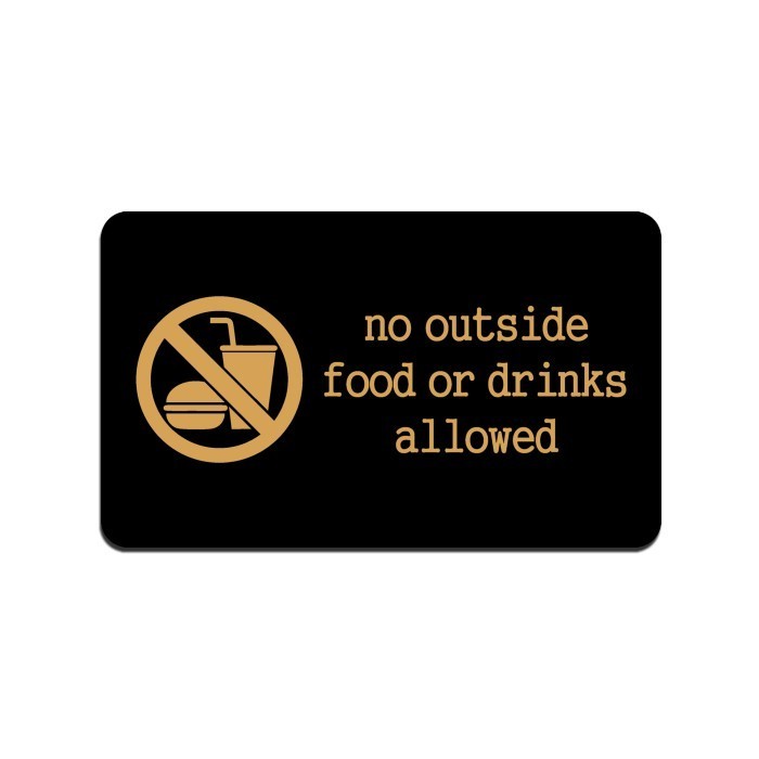 

Promo Terbatas- SIGN AKRILIK Cafe - NO OUTSIDE FOOD OR DRINK ALLOWED - Size 20x12cm - DOUBLE TAPE
