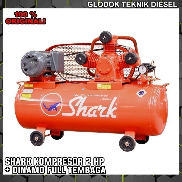 Shark 2 Hp Kompresor Angin + 1 Liter Oli Kompresor