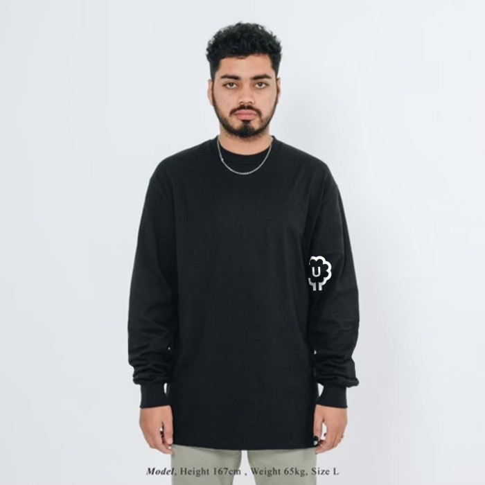 UNKL347 Kaos Longslevees Katun Kaos Lengan Panjang Motif Hitam COYA