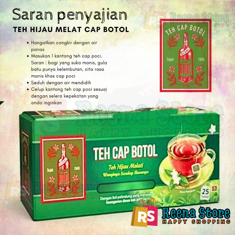 

Teh Celup Cap Botol Hijau Aroma Melati 25 Bags - Reena Store