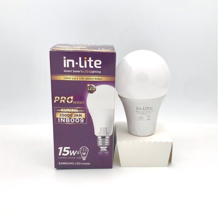 INLITE LED BULB PRO SERIES 15WATT KUNING