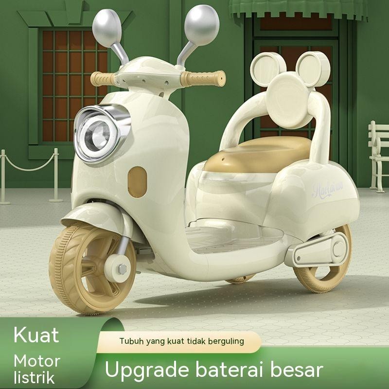 Anak-anak sepeda motor listrik roda tiga anak laki-laki dan perempuan bayi baterai mobil anak-anak d
