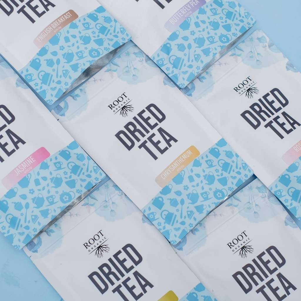 

ROOT ORGANIC - DRIED TEA OCHA/ROSELLA/BUTTERFLY PEA/JASMINE/EARL GREY/ENGLISH BREAKFAST/PAPPERMINT/LEMONGRASS/LAVENDER/CHAMOMILE/ROSE/CHRYSANTHEMUM 10GRAM
