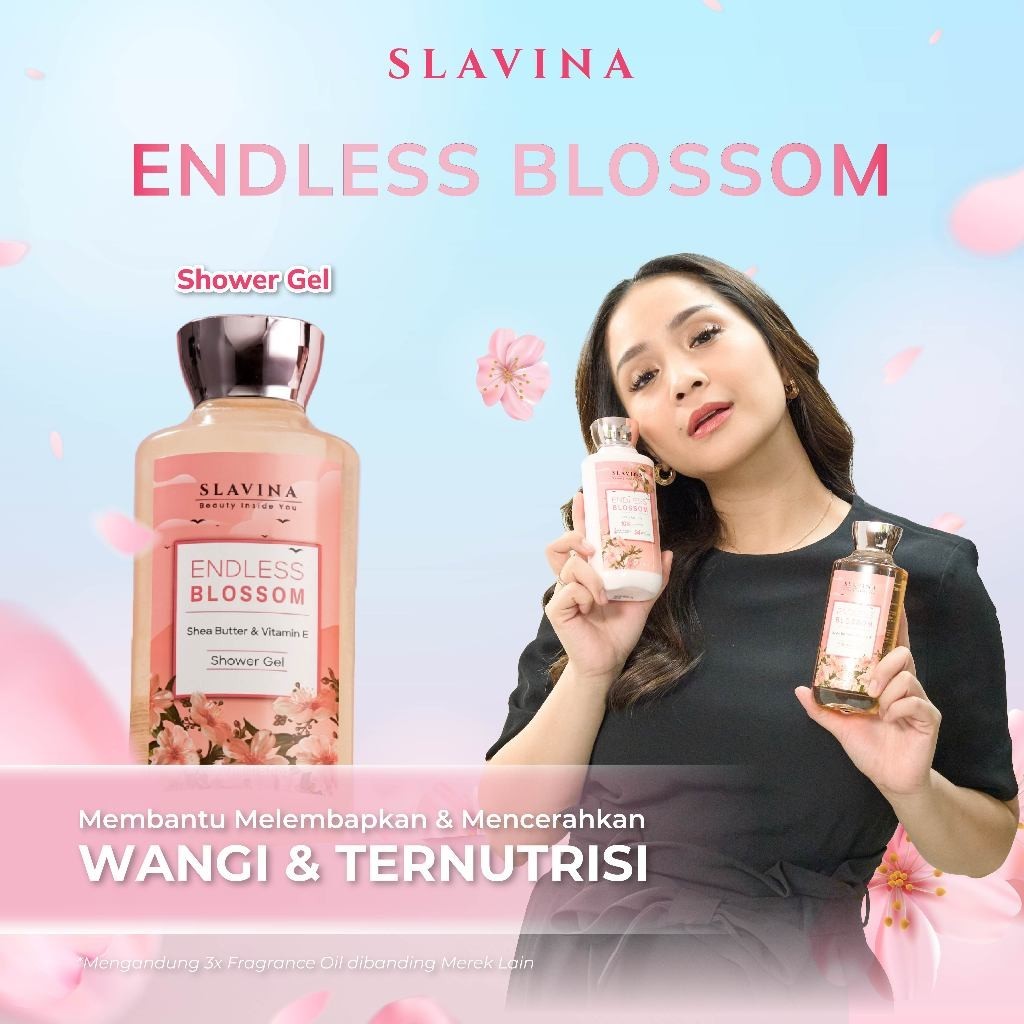 SLAVINA Endless BlossomShower Gel-Sabun Mandi Parfum Nagita Slavina Body Wash Wangi Tahan Lama 350ml