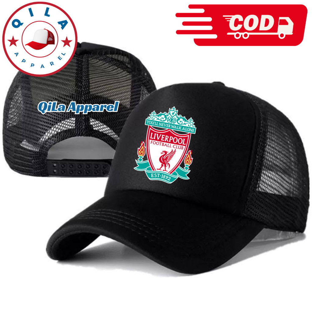 QiLa Apparel Topi Trucker LIVERPOOL - Topi Distro LIVERPOOL Logo - Topi LIVERPOOL Premium - Topi Pri