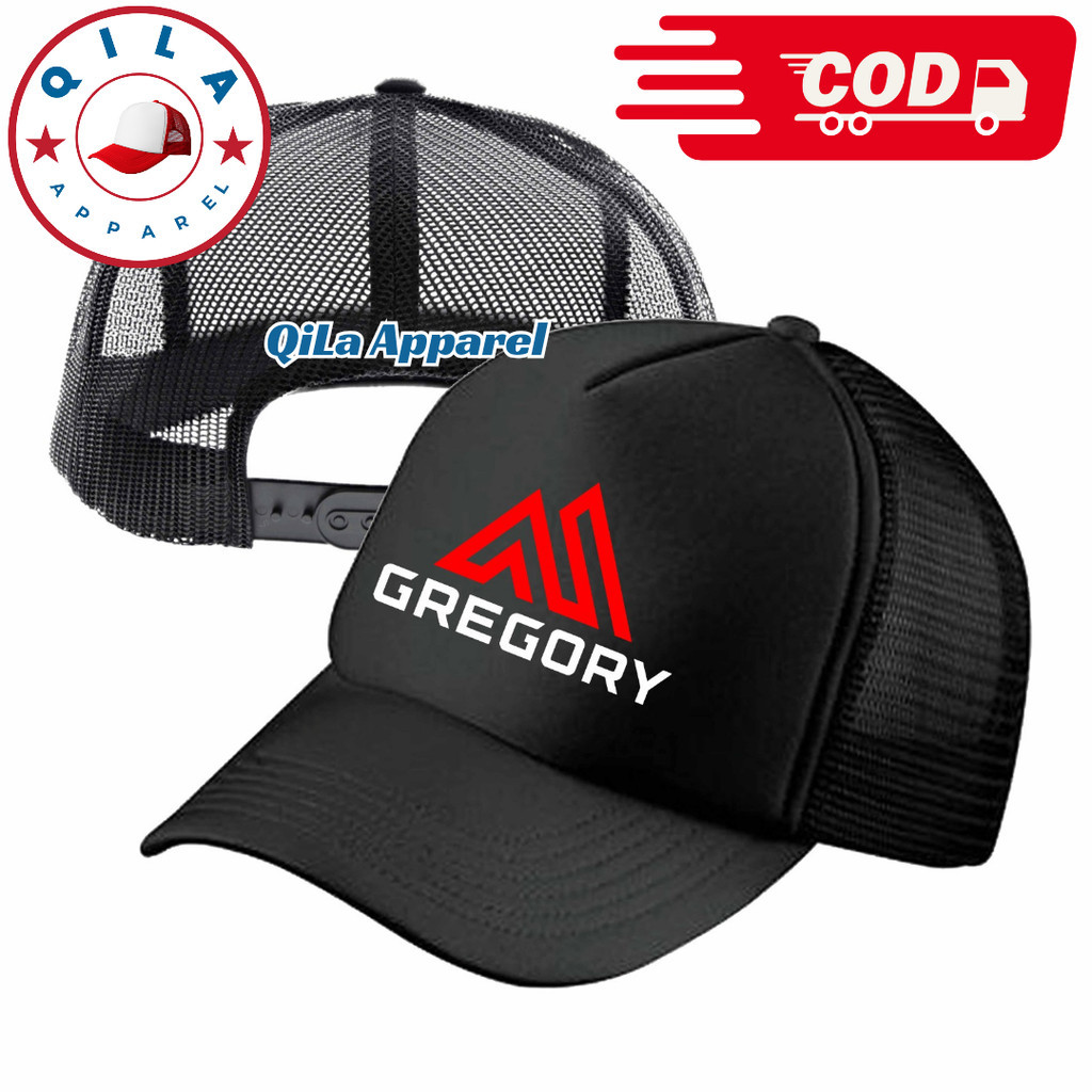 QiLa Apparel Topi Trucker GREGORY - Topi Distro GREGORY Logo - Topi GREGORY Premium - Topi Pria Dewa
