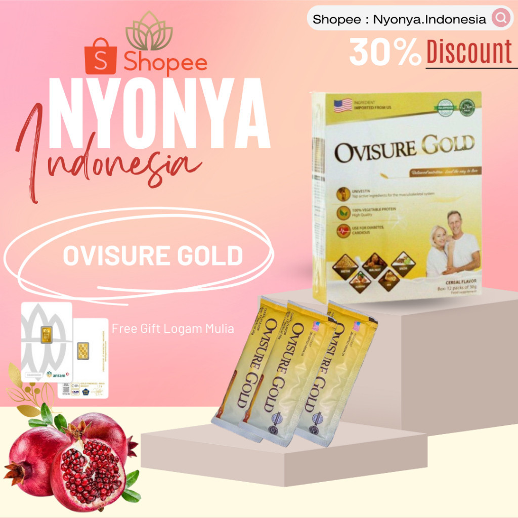 

1 BOX isi 12 Sachet OVISURE GOLD SUSU ORIGINAL BPOM - Ovisure Obat Vitamin Tulang Sendi dan Syaraf Kejepit Ovisure Gold BPOM