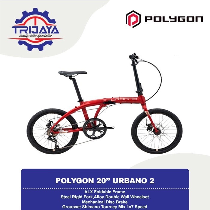 promo big sale Polygon Urbano 2 Sepeda Lipat 7 Speed (20 inch) Folding Bike