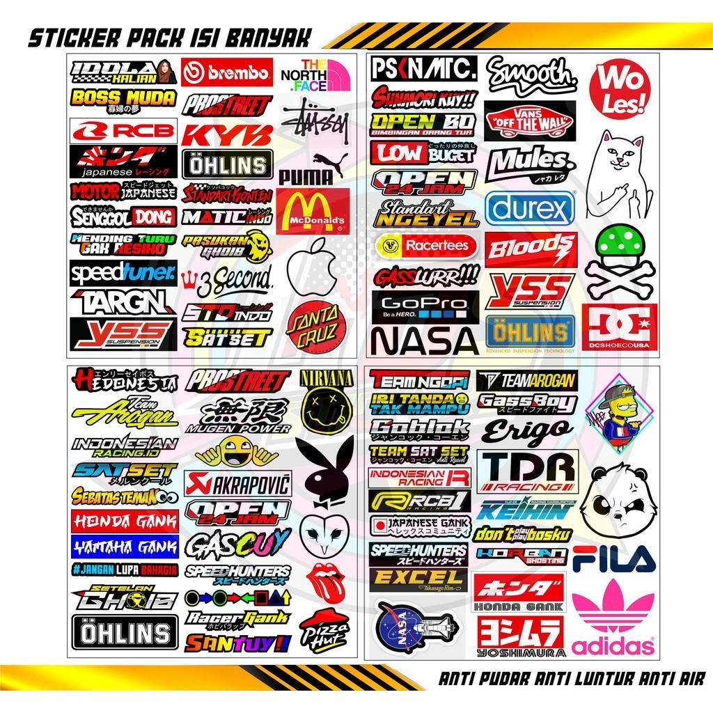 STICKER PACK RACING / STIKER PACK KATA KATA / STIKER PACK DISTRO / STIKER PACK AESTHETIC / STIKER MO