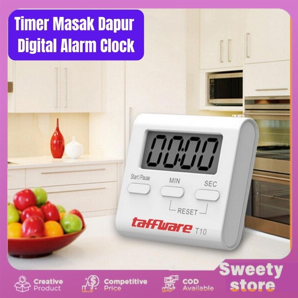 COD Timer Masak Dapur Countdown Digital Alarm Clock Taffware Digital Kitchen Timer Cooking Timer LCD