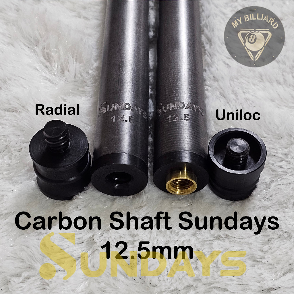 Carbon Shaft Billiard Sundays 12.4mm V2 | 5/16x18 | Uniloc | 3/8x10 | 3/8x8 | fast bullet  Stick Bil