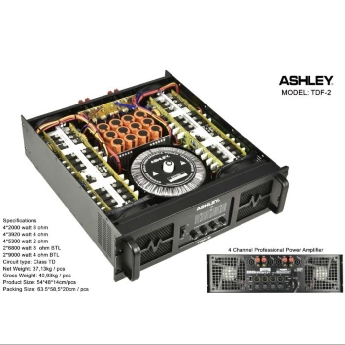 promo spesial meledak Power Amplifier Ashley Tdf2 Class Td 4 Channel Professional Original Ampli Tdf 2 ( Bayar Ditempat )