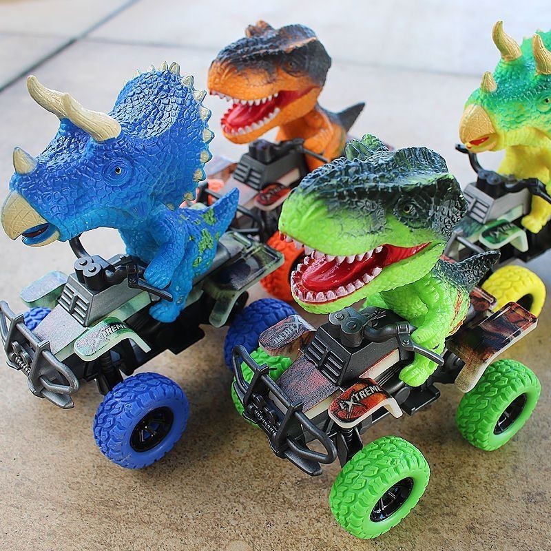 Ornamen Kreatif Hewan/Tyrannosaurus Mainan Dinosaurus ATV/Mewarnai Anak Laki-laki Kendaraan Inersia/