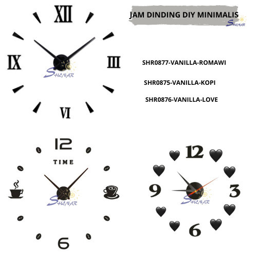 SHENAR JAM DINDING DIY 3D KECIL TEMPEL TEMBOK ANGKA HIASAN UNIK AESTHETIC MINIMALIS