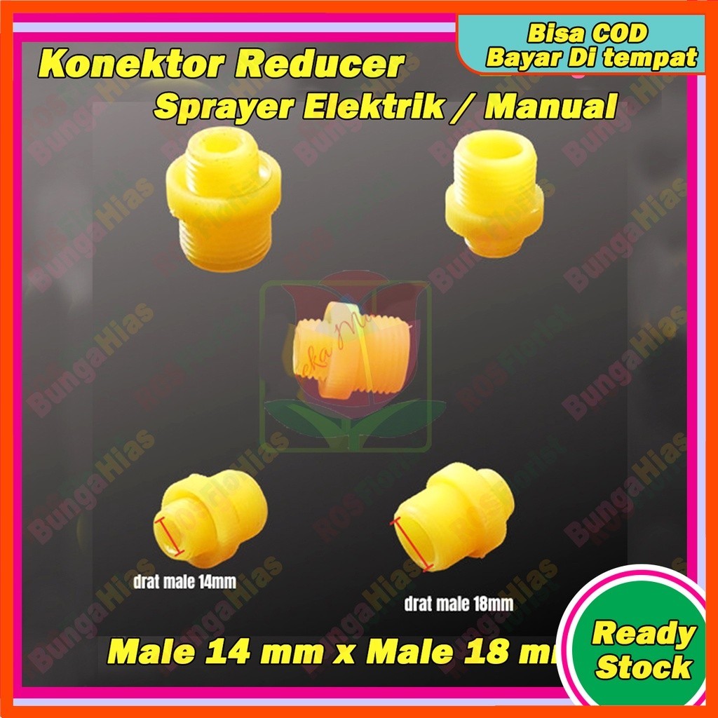 RF - Konektor Reducer Sprayer Elektrik Male 14 mm Ke Male 18 mm Nepel Manual Conector - SS-705RF