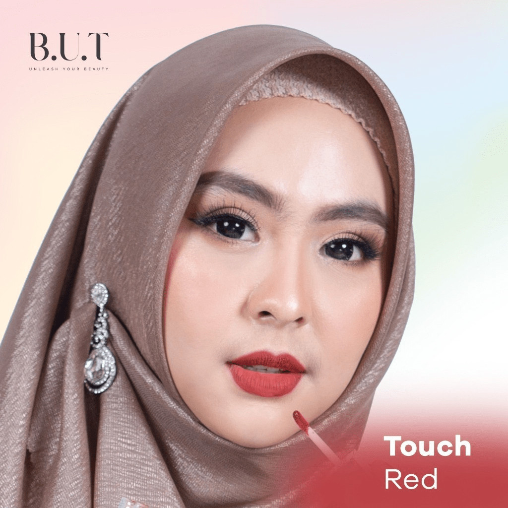 B.U.T Touch Red Soft Matte Creamy Liquid Lipcream BUT Lip Cream Transferproof Drinkproof