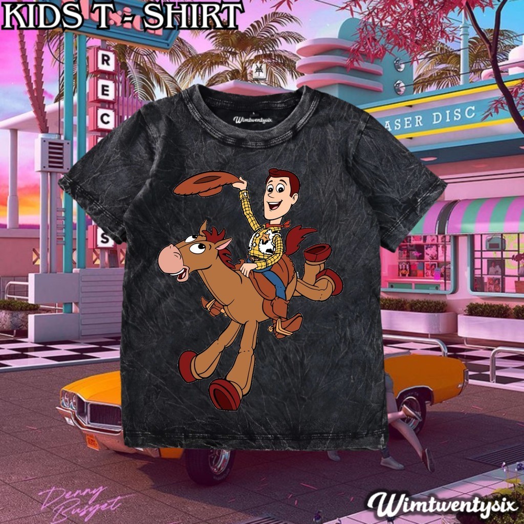 kaos toy story woody and the bullseye washing vintage tee | kaos anak | baju anak