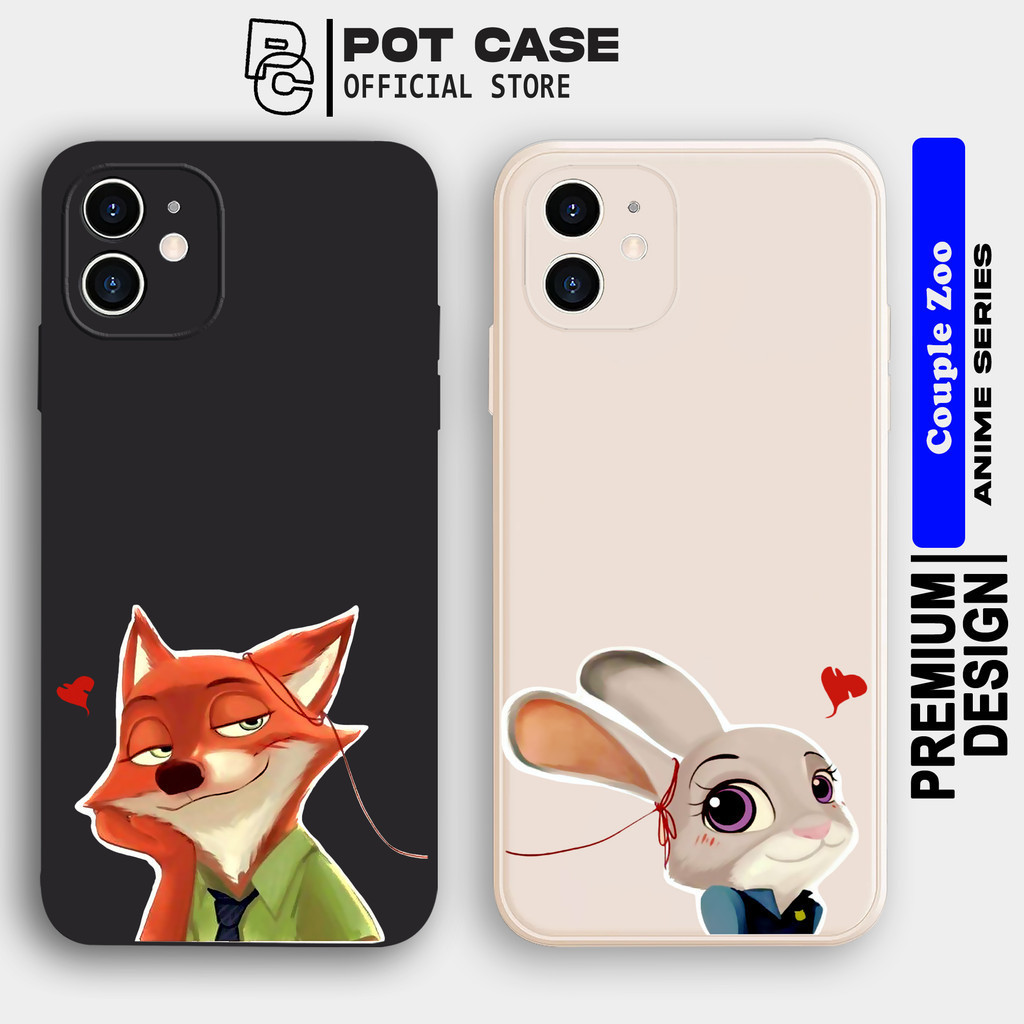 Case Oppo A5S A74 A57 A16 A16K A76 A17 A12 A3S A17K A53 RENO 5 F1S F11 PO435 Couple Zoo Softcase Sof