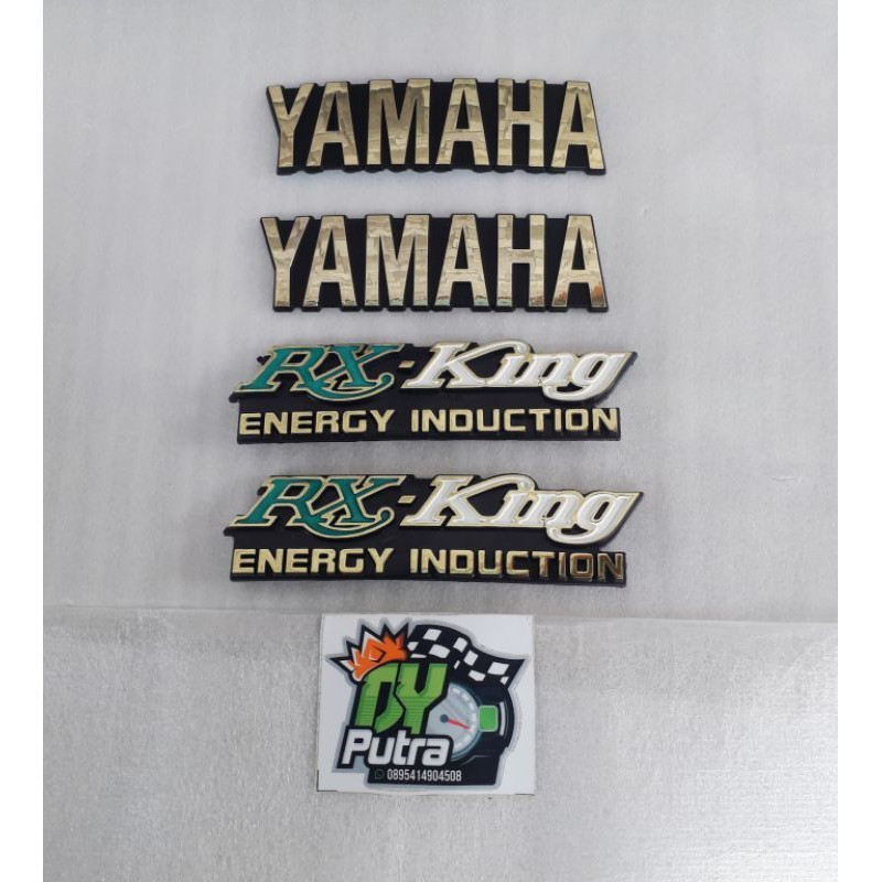 SEPASANG LOGO YAMAHA RX KING SET LOGO BOX AKI RX KING WARNA HIJAU NON ORI KUALITAS BAGUS