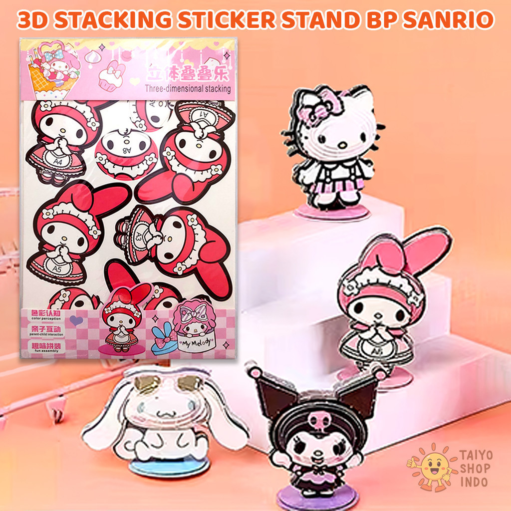 

TAIYO 3D Stacking Sticker Stand BP Sanrio Stiker DIY Susun Karakter Edukasi Dekorasi