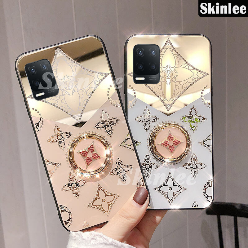 Skinlee Phone case OPPO A54 Navigation Magnetic Ring Holder Phone Cover for OPPO A54 Mirror Luxury C