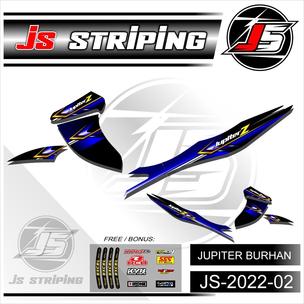 STICKER STRIPING MOTOR JUPITER Z BURHAN HOLOGRAM