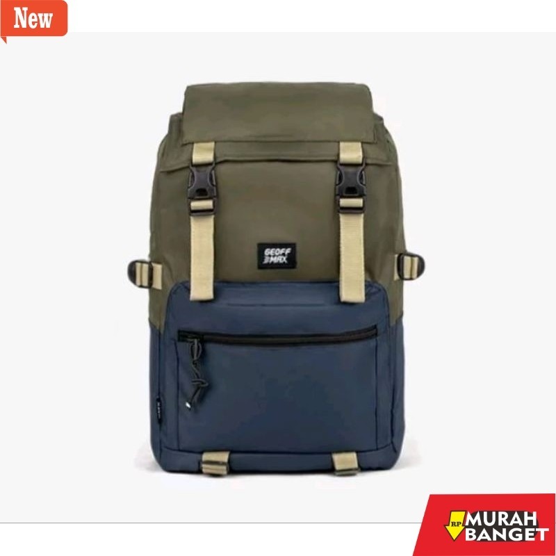 Tas Ransel Pria Kekinian Tas GEOFF MAX Dark Olive Navy,Tas Pungggung, Backpack