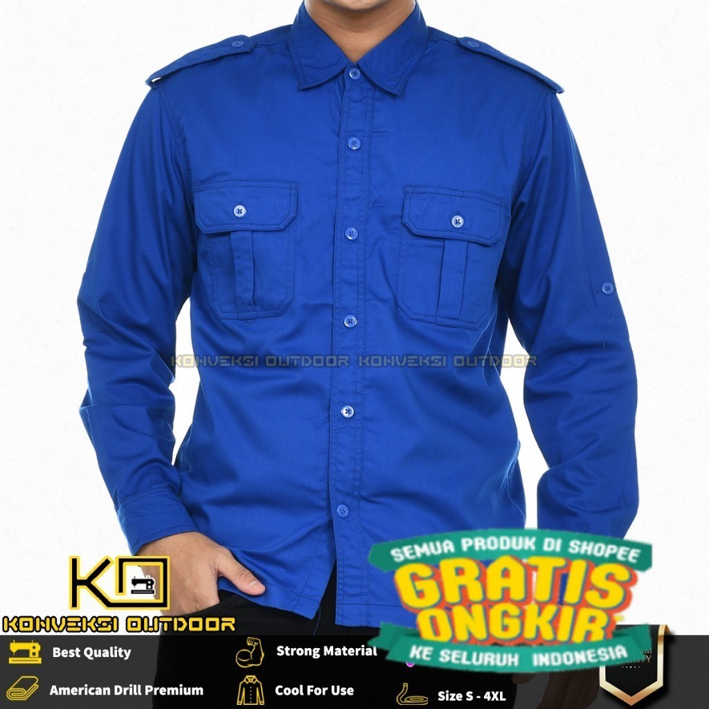 BAJU KEMEJA PDL LAPANGAN OUTDOOR INDOOR PRIA LENGAN PANJANG - Seragam Kerja Kantor Group Kemeja Lapa