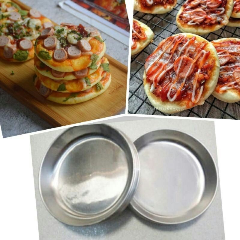 1 lusin cetakan pizza mini,besar,sedang,kecil / loyang bolu batik / cetakan bolu gulung / loyang piz