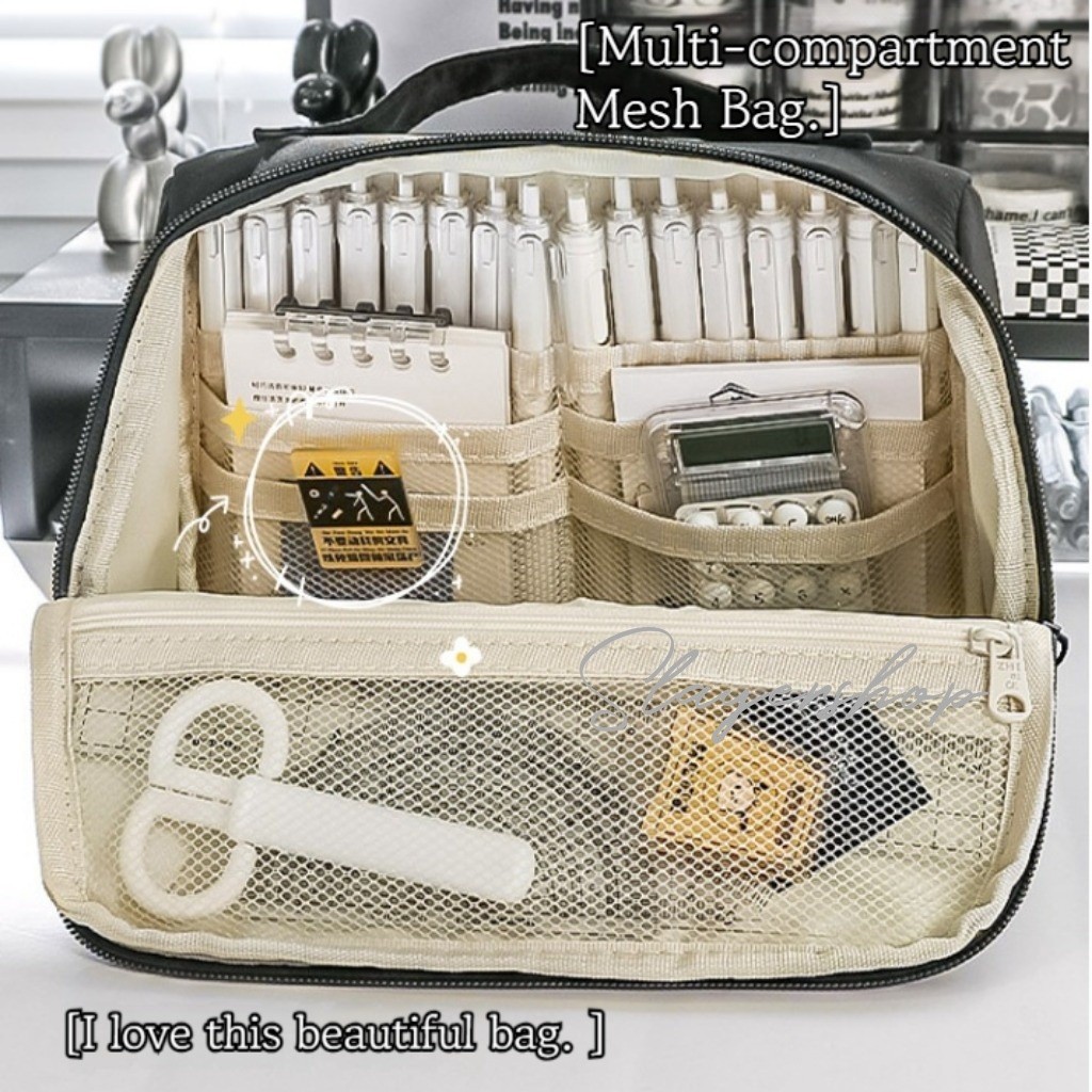 

9 Lapisan Kasus Pensil Kapasitas Besar Kanvas Estetika Multifungsi Kantong Pena Multifungsi Tas Pena