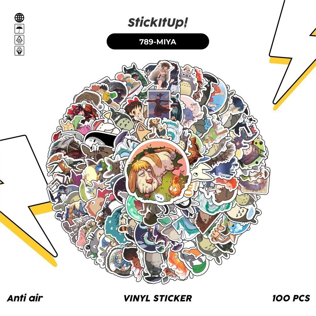 

COD✨ 100 Pcs Stiker Miyazaki Hayao Ghibli V2 Lucu Anti Air Untuk Dekorasi Notebook Sepeda Skateboard Handphone DIY