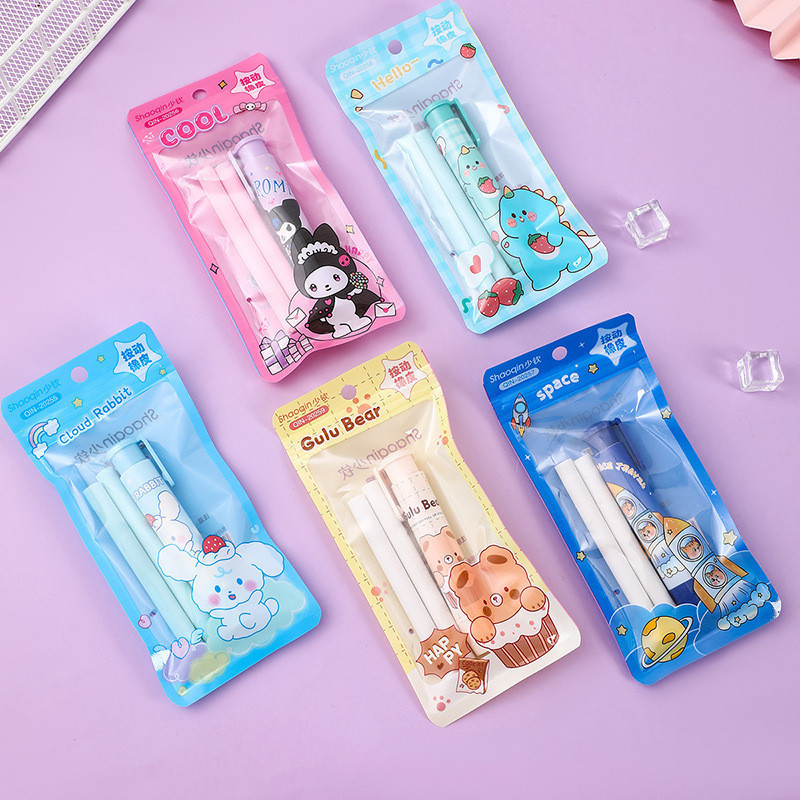 

(NOVA) Penghapus Dengan reffil Penghapus Cetek Sanrio Bentuk Pulpen Penghapus Cetek Sanrio Cinnamroll kuromi melody Hello kitty