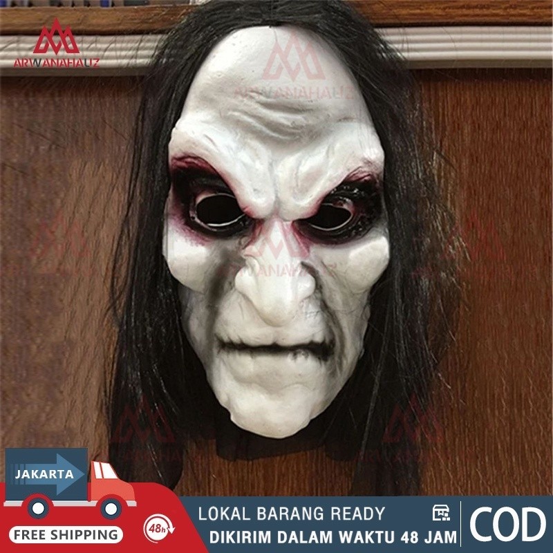Topeng Halloween Nenek Sihir Prank Party topeng seram nenek sihir valak zombie with halloween rumah 