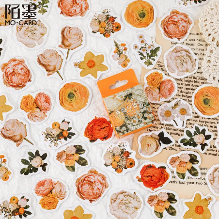 

Sticker Pack Isi 46 Lembar ROSE DAISY MERIGOLD Scrapbook Vintage Journal