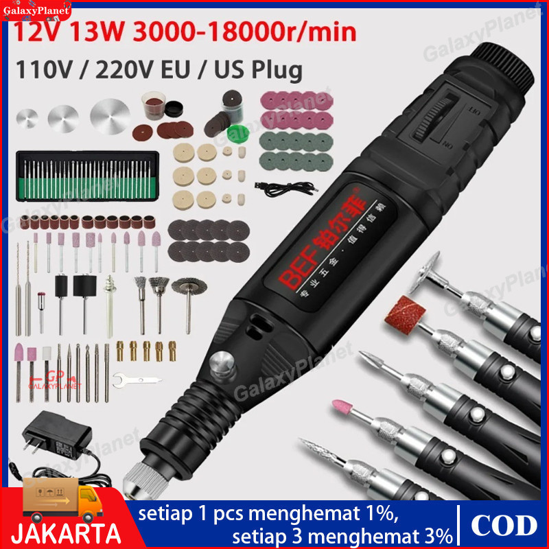 25PCS SET Bor Mini / Bor Mini Listrik / Drill Nail Art / Bor Kecil / Nail Drill / Alat Porting / Kik