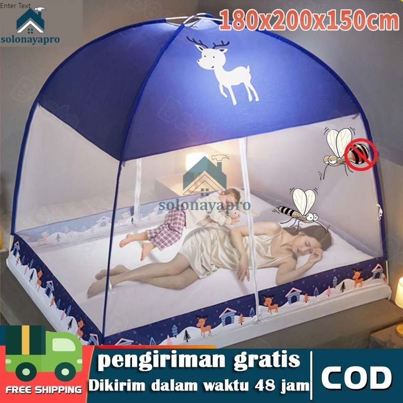 【Bantal Gratis】120CM/180CM Kelambu/Kelambu Tenda / Kelambu Lipat/kelambu tidur Kelambu Anti Nyamuk, 