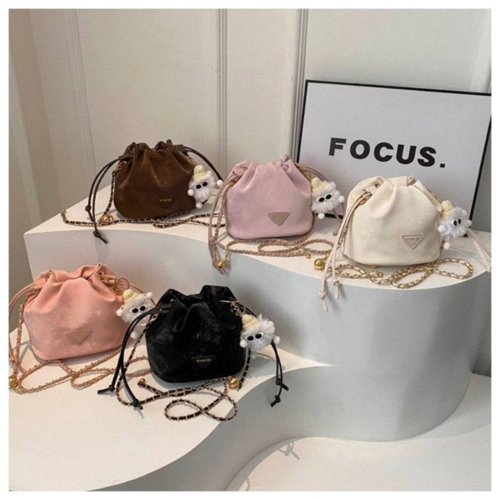 WOOMII Tas Wanita 5993 Selempang Micro Bucket Cross Body Bag Hand Bag Slingbag