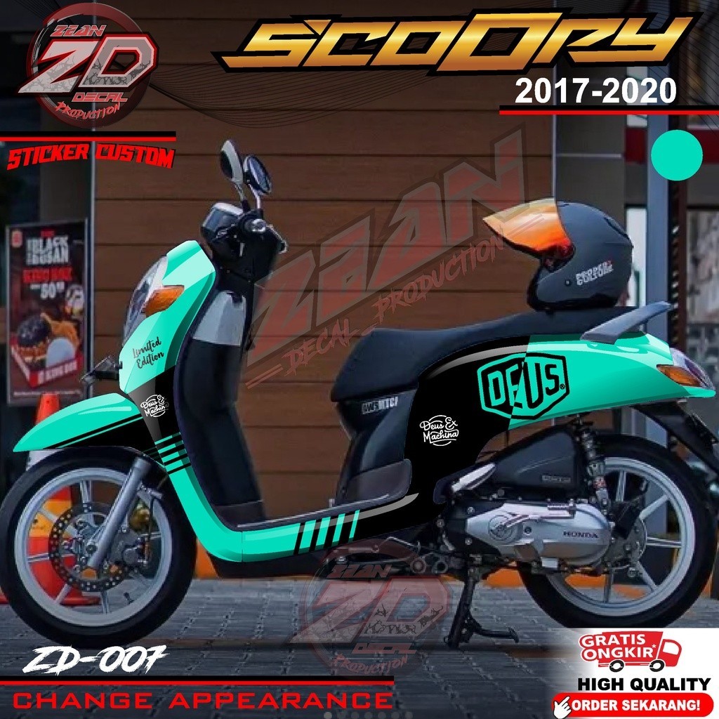 (COD) Decal Sticker Scoopy Fi New 2017 2018 2019 2020 Fullbody Desain Racing Terbaru Termurah Motif 