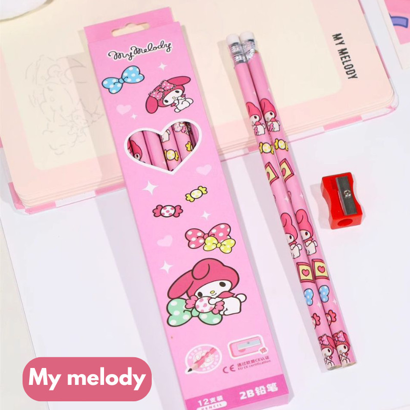 

PENSIL 2B MOTIF LUCU FREE SERUTAN / PENSIL 1 BOX ISI 12PCS